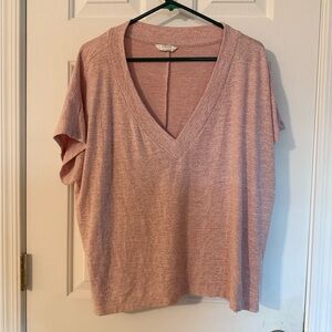 Pink V-Neck Women's Top